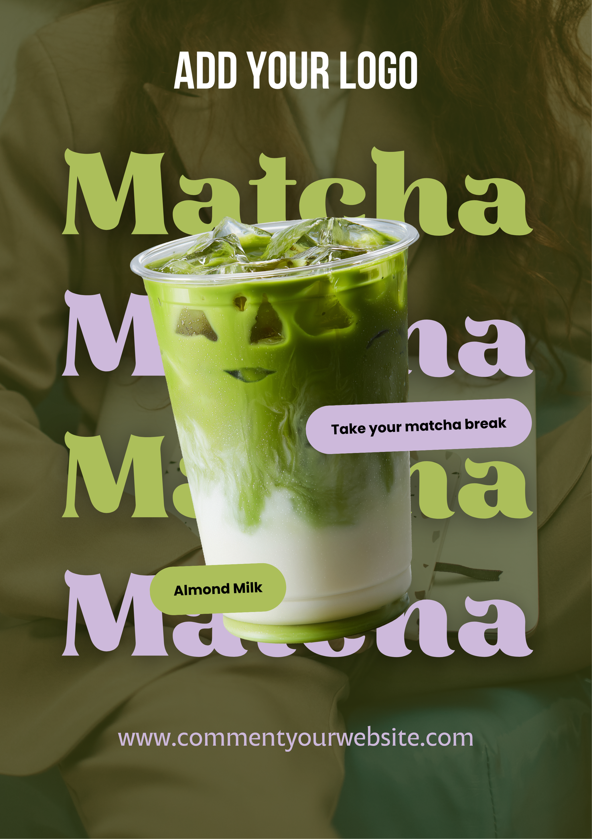 Matcha Backlit Poster — Custom Logo & Website