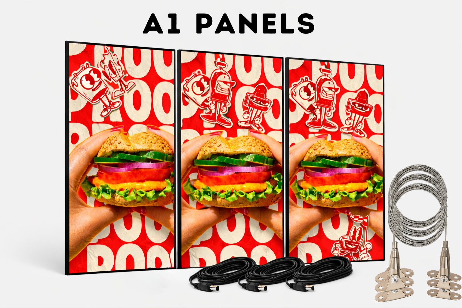 Bundle Deal — 3 A1 LED Lightbox Panels + Hanging Kit