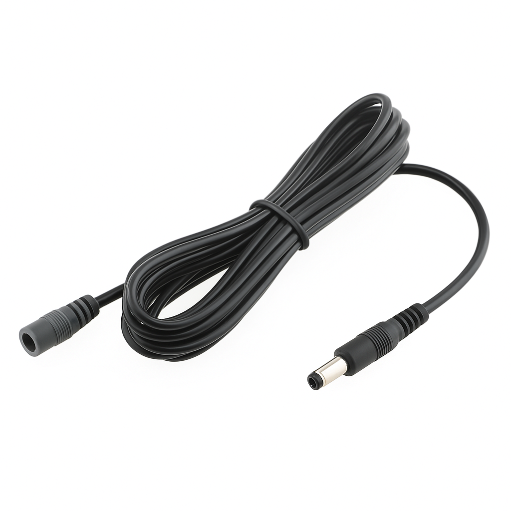 DC Power Cable – 5.5×2.1mm Male to Bare Wire (3m)