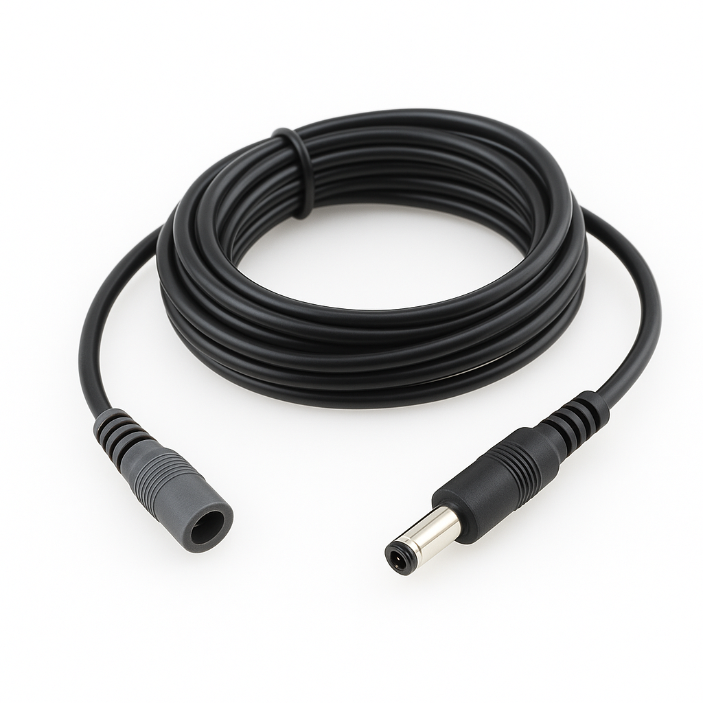 DC Power Cable – 5.5×2.1mm Male to Bare Wire (3m)