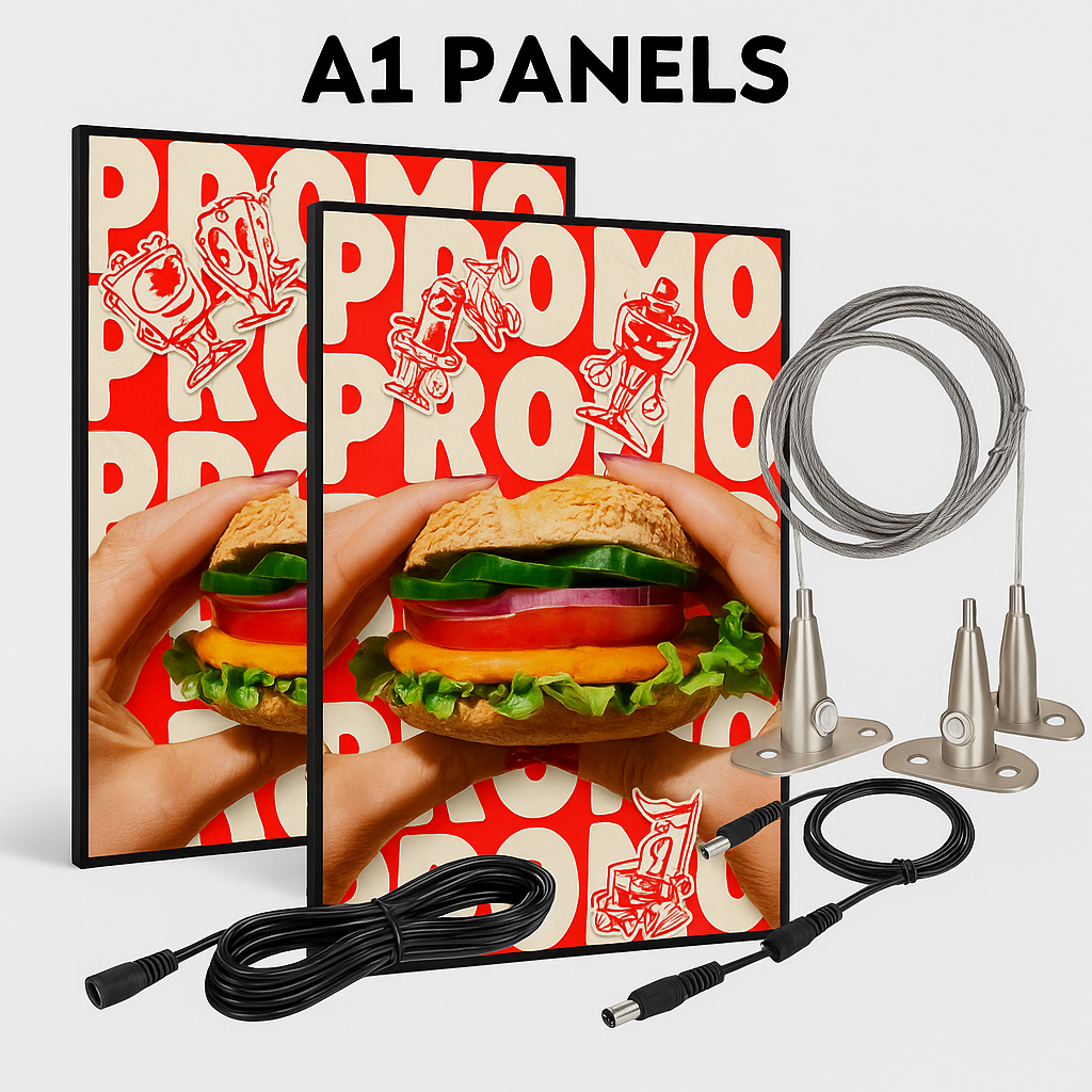 Bundle deal - 2 x A1 panels + 4 FREE hanging cable kits & 2 Extension cords