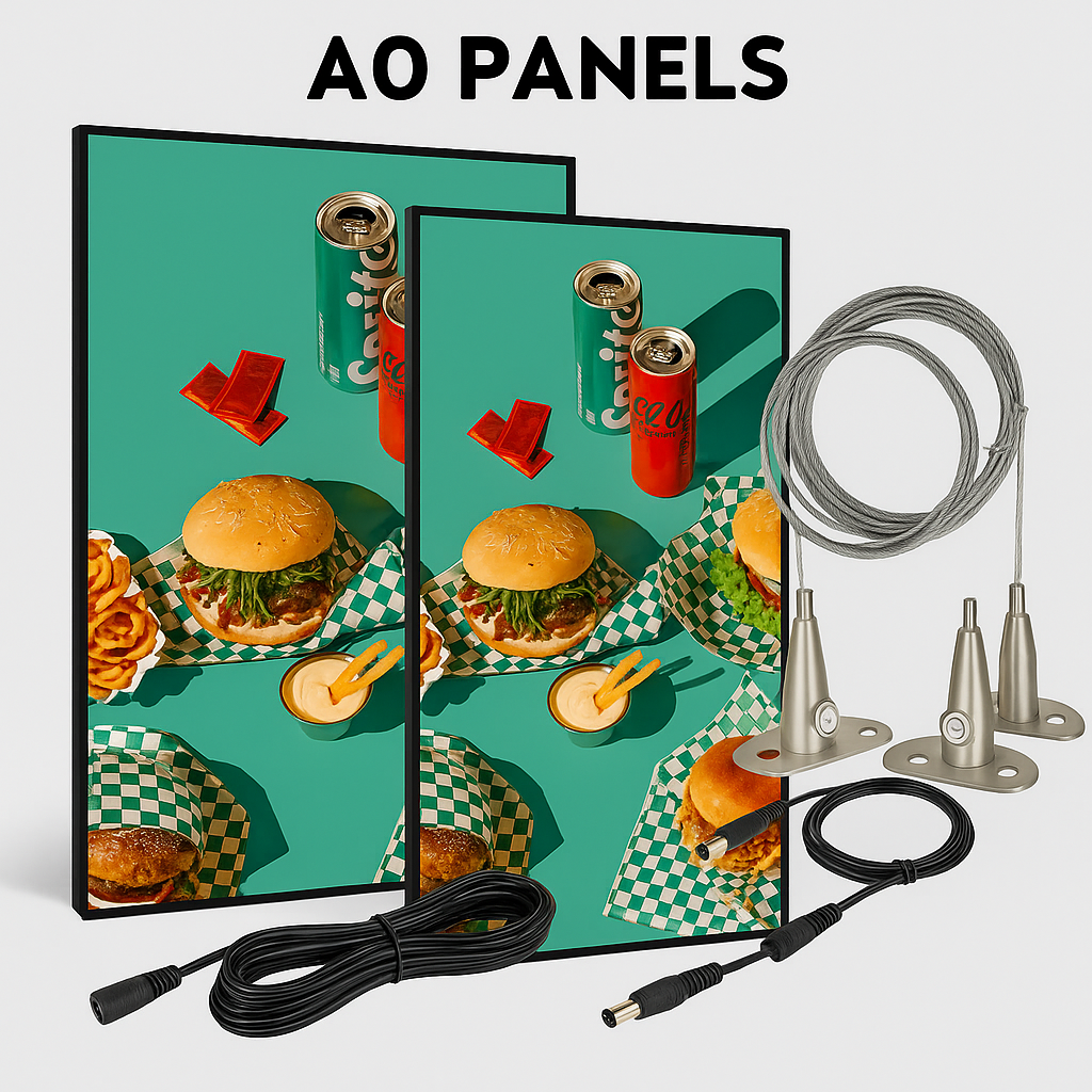 Bundle deal - 2 x A0 panels + 4 FREE hanging cable & 2 Cable Extension (3m)